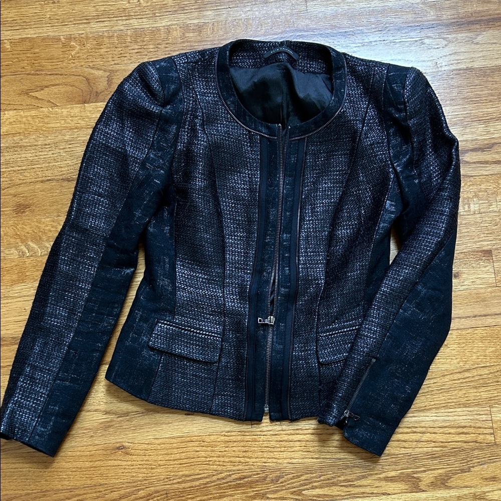 Elie Tahari Textured Black Blazer